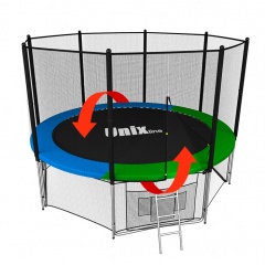 Unix line 8ft / 244 см Classic (outside) синий/зеленый из каталога батутов с защитной сеткой в Екатеринбурге по цене 20390 ₽