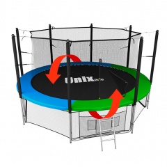 Unix line 12ft  / 366  см Classic (inside) синий/зеленый из каталога батутов с защитной сеткой в Екатеринбурге по цене 34490 ₽