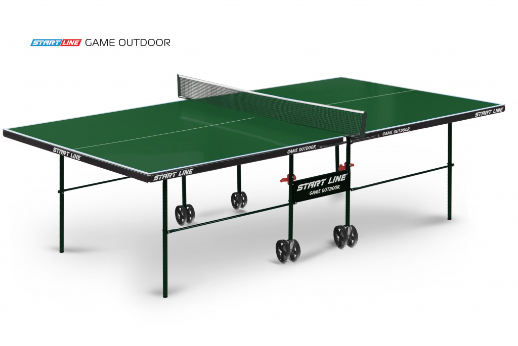 Start Line Game Outdoor с сеткой зеленый из каталога уличных теннисных столов в Екатеринбурге по цене 31990 ₽