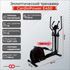 Складной эллиптический тренажер CardioPower E450 в Екатеринбурге по цене 59900 ₽