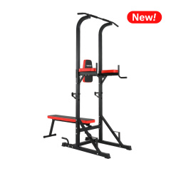 UnixFit Power Tower 120P со скамьей из каталога стоек турник брусья-пресс в Екатеринбурге по цене 22020 ₽