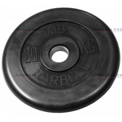 MB Barbell черный - 30 мм - 20 кг из каталога дисков для штанги с посадочным диаметром 30 мм.  в Екатеринбурге по цене 5623 ₽