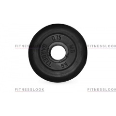MB Barbell черный - 30 мм - 0.75 кг из каталога дисков для штанги с посадочным диаметром 30 мм.  в Екатеринбурге по цене 340 ₽