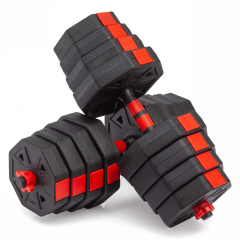 VictoryFit гексагональная с грифом, 30 кг. (2 шт. х 15 кг.) VF-DH300 из каталога разборных (наборных) гантелей в Екатеринбурге по цене 3830 ₽