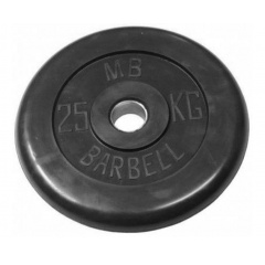 MB Barbell Диск обрезиненный (металлическая втулка) 25 кг / диаметр 51 мм из каталога дисков для штанги с посадочным диаметром 50 мм. в Екатеринбурге по цене 10390 ₽