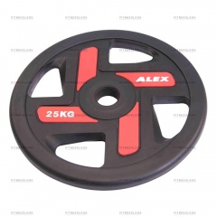 AeroFit Alex полиуретановый 50 мм - 25 кг из каталога дисков для штанги с посадочным диаметром 50 мм. в Екатеринбурге по цене 14420 ₽