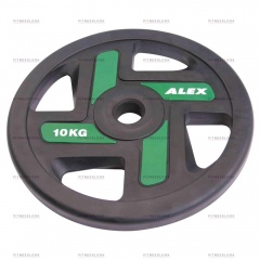 AeroFit Alex полиуретановый 50 мм - 15 кг из каталога дисков для штанги с посадочным диаметром 50 мм. в Екатеринбурге по цене 9177 ₽