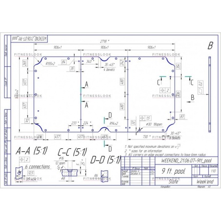 Рендер-1 для Weekend Плита Italian Slate Mondialardesia 9 ф (25 мм, 3-pc) пул, с подложкой