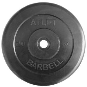 MB Barbell Atlet 51 мм - 20 кг из каталога дисков, грифов, гантелей, штанг в Екатеринбурге по цене 6460 ₽