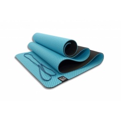 Original FitTools 6 мм двухслойный перфорированный голубой FT-YGM6-3DT-SKYBLUE из каталога ковриков для йоги и фитнеса в Екатеринбурге по цене 2190 ₽