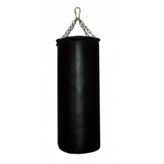 Подвесной боксерский мешок и груша Рокки 150х40 см. 65 кг. кожа черный в Екатеринбурге по цене 37380 ₽